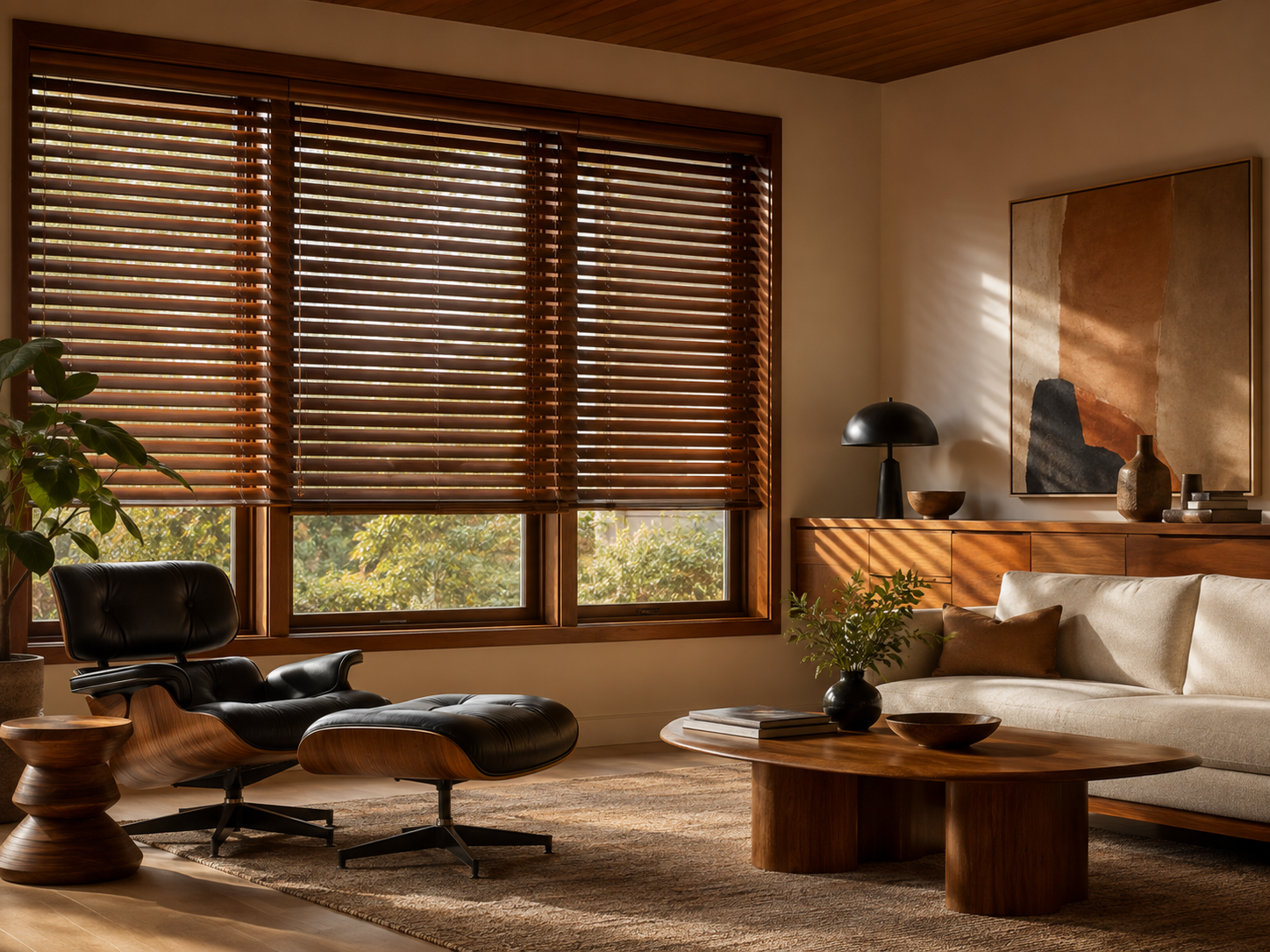 Natural wood blinds